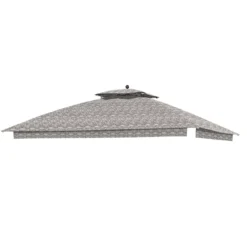Shadow Creek Gazebo Beige Damask Replacement Canopy -Outdoor Decor Sales 810549233 11