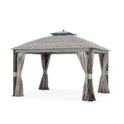 Shadow Creek Gazebo Beige Damask Replacement Canopy -Outdoor Decor Sales 810549233 61