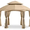 Heritage Gazebo Beige Replacement Riplock Canopy & Side Mosquito Netting Set -Outdoor Decor Sales 810549238 1