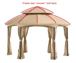 Heritage Gazebo Beige Replacement Riplock Canopy & Side Mosquito Netting Set -Outdoor Decor Sales 810549238 4