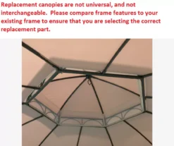 Heritage Gazebo Beige Replacement Riplock Canopy & Side Mosquito Netting Set -Outdoor Decor Sales 810549238 7