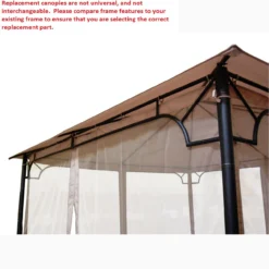 Bamboo Look Gazebo Beige Replacement Riplock Canopy -Outdoor Decor Sales 810549240 31