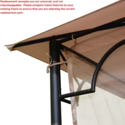 Bamboo Look Gazebo Beige Replacement Riplock Canopy & Side Mosquito Netting Set -Outdoor Decor Sales 810549241 31