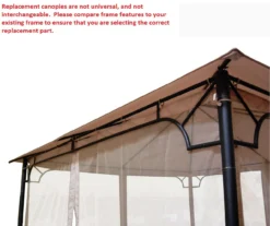 Bamboo Look Gazebo Beige Replacement Riplock Canopy & Side Mosquito Netting Set -Outdoor Decor Sales 810549241 4