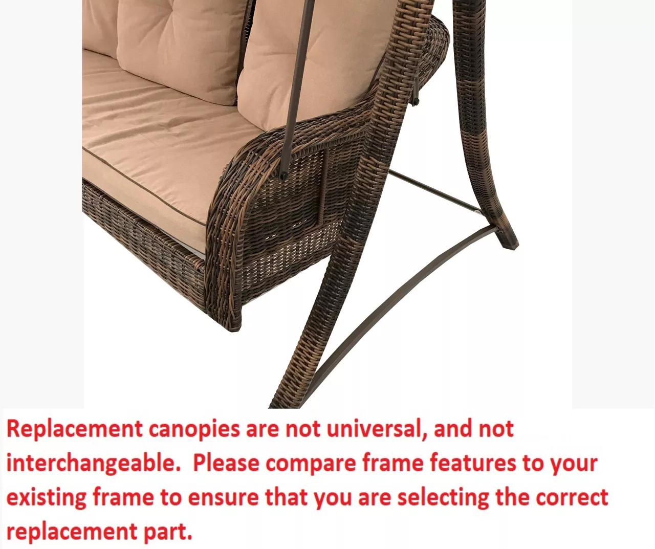 Palermo Swing Brown Replacement Canopy 4 Palermo Swing Brown Replacement Canopy - Image 2