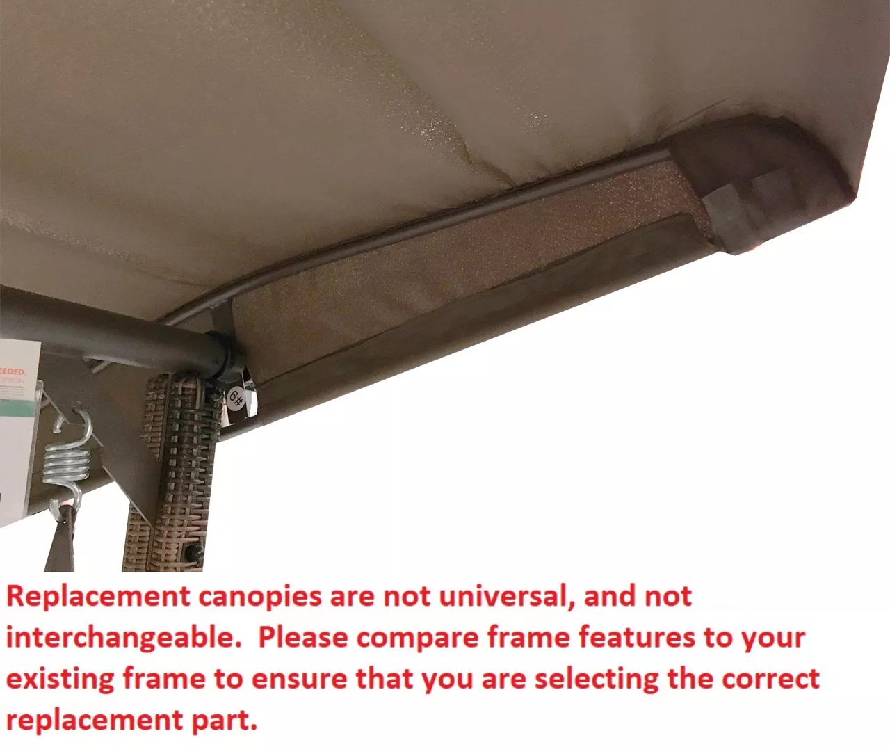 Palermo Swing Brown Replacement Canopy 6 Palermo Swing Brown Replacement Canopy - Image 4