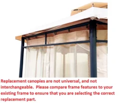 Jefferies Gazebo Beige Replacement Riplock Canopy -Outdoor Decor Sales 810549265 3