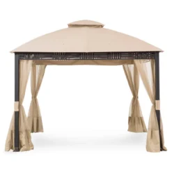 Westbrook Gazebo Beige Replacement Riplock Canopy & Side Mosquito Netting Set -Outdoor Decor Sales 810549275 11