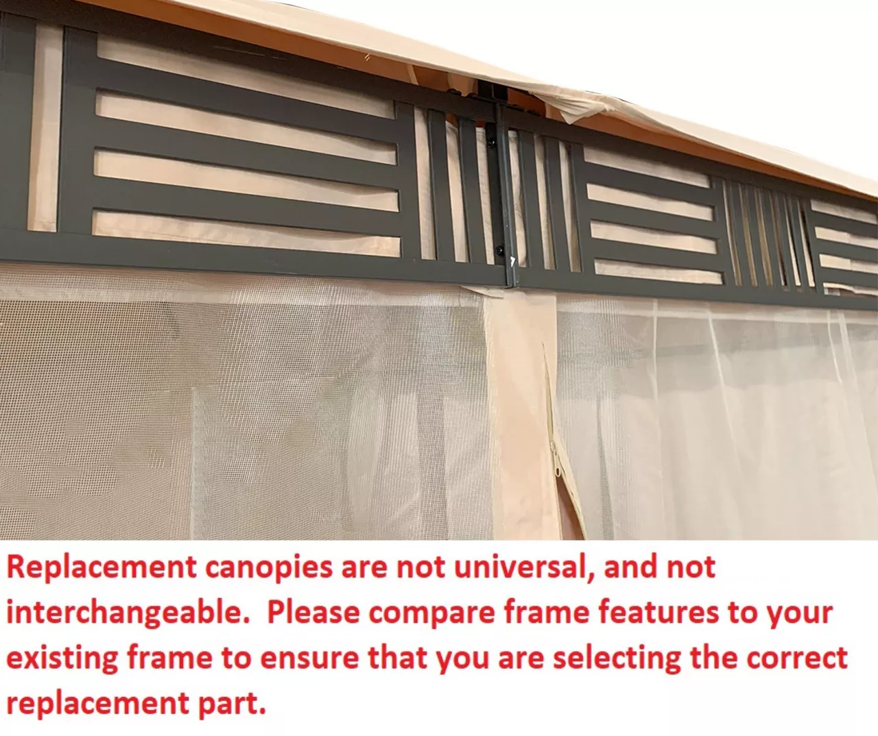 Westbrook Gazebo Stone Stripe Replacement Canopy 6 Westbrook Gazebo Stone Stripe Replacement Canopy - Image 4