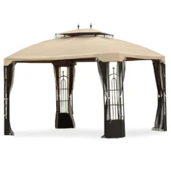 Bay Window Double Finial Gazebo Beige Replacement Riplock Canopy -Outdoor Decor Sales 810549290 41
