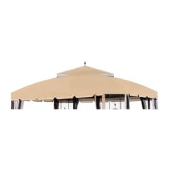 Bay Window Single Finial Gazebo Beige Replacement Riplock Canopy 11 Bay Window Single Finial Gazebo Beige Replacement Riplock Canopy -Outdoor Decor Sales 810549292 11