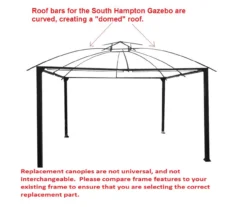 South Hampton Gazebo Stone Stripe Replacement Canopy -Outdoor Decor Sales 810549301 3