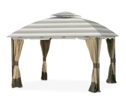 South Hampton Gazebo Stone Stripe Replacement Canopy -Outdoor Decor Sales 810549301 5