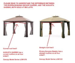 Riviera Sonoma Gazebo Beige Replacement Canopy -Outdoor Decor Sales 810549306 3