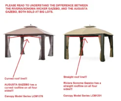 Riviera Sonoma Gazebo Replacement Riplock Canopy -Outdoor Decor Sales 810549314 3