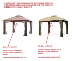 Riviera Sonoma Gazebo Canyon Stripe Replacement Canopy -Outdoor Decor Sales 810549319 3