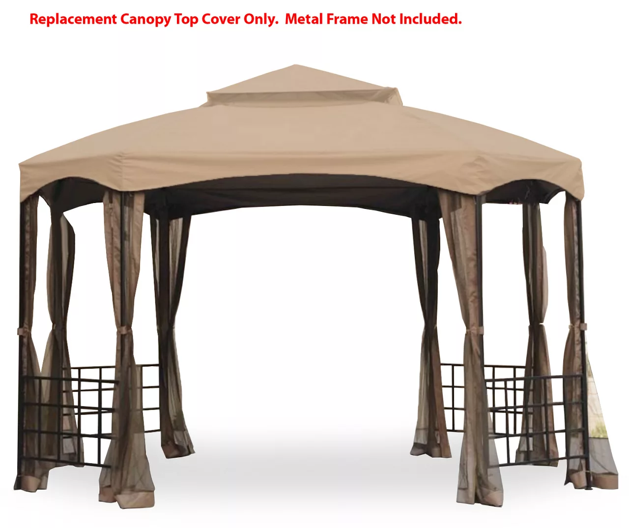 Sienna Octagon Gazebo Beige Replacement Riplock Canopy Top 4 Sienna Octagon Gazebo Beige Replacement Riplock Canopy Top - Image 2