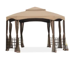 Sienna Octagon Gazebo Beige Replacement Riplock Canopy & Side Mosquito Netting Set -Outdoor Decor Sales 810549342 11