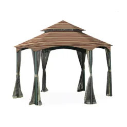 Southbay Gazebo Canyon Stripe Replacement Canopy -Outdoor Decor Sales 810549351 6