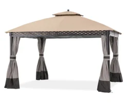 Pinehurst Gazebo Beige Replacement Riplock Canopy & Side Mosquito Netting Set -Outdoor Decor Sales 810549371 11