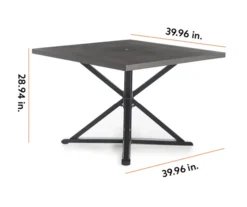 Autumn Cove Brown Wood Look Square Steel Patio Dining Table -Outdoor Decor Sales 810553658 99 1