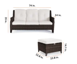 Real Living Rockbridge All-Weather Wicker Cushioned Patio Sofa & Ottoman Set -Outdoor Decor Sales 810555287 1