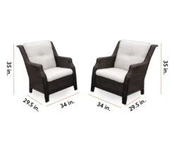 Real Living Rockbridge All-Weather Wicker Cushioned Patio Chairs, 2-Pack -Outdoor Decor Sales 810555288 1