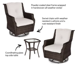 Real Living Rockbridge 3-Piece Cushioned Patio Glider & Side Table Set -Outdoor Decor Sales 810555289 X0 1