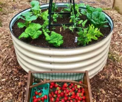 42" Pearl White Metal Raised Garden Bed -Outdoor Decor Sales 810559830 3