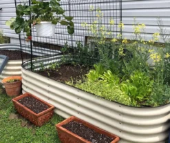 17" Pearl White 9-in-1 Modular Metal Raised Garden Bed -Outdoor Decor Sales 810559863 4