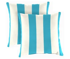 Jordan Manufacturing Cabana Stripe Outdoor Throw Pillows, 2-Pack -Outdoor Decor Sales 810560521 1