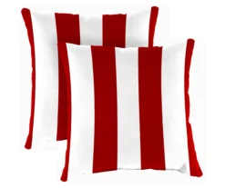 Jordan Manufacturing Cabana Stripe Outdoor Throw Pillows, 2-Pack -Outdoor Decor Sales 810560523 1