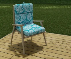 Sea Coral Turquoise French Edge Outdoor Chair Cushion -Outdoor Decor Sales 810560544 5