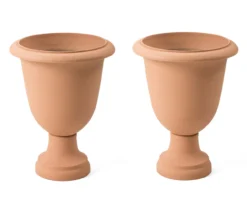 Glitzhome Plastic Urn Planters, 2-Pack