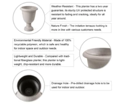 Glitzhome Plastic Urn Planters, 2-Pack -Outdoor Decor Sales 810565981 5