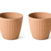 Glitzhome 15.5" Fluted Plastic Planters, 2-Pack -Outdoor Decor Sales 810565984 1