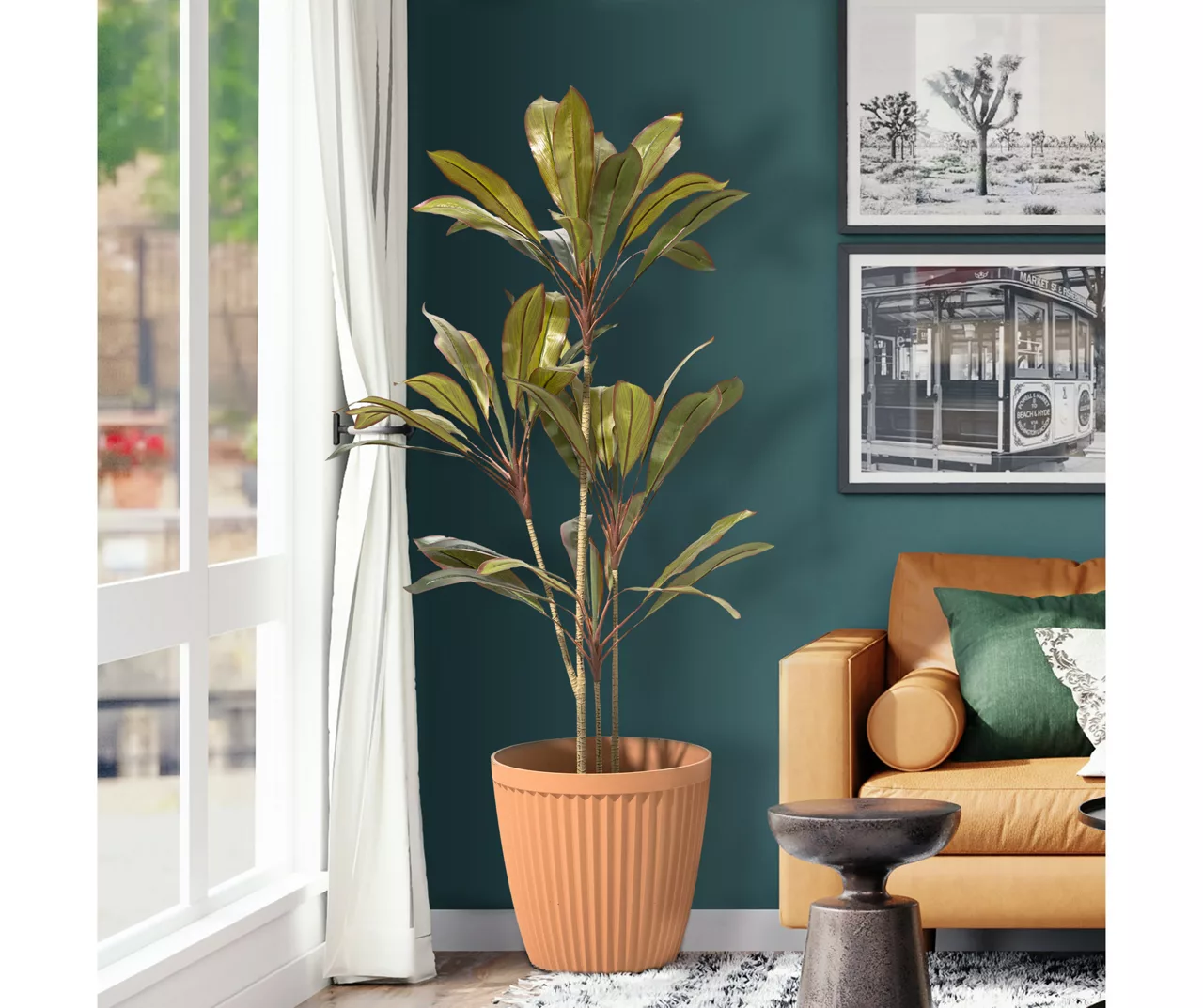 Glitzhome 15.5" Fluted Plastic Planters, 2-Pack 6 Glitzhome 15.5" Fluted Plastic Planters, 2-Pack - Image 4