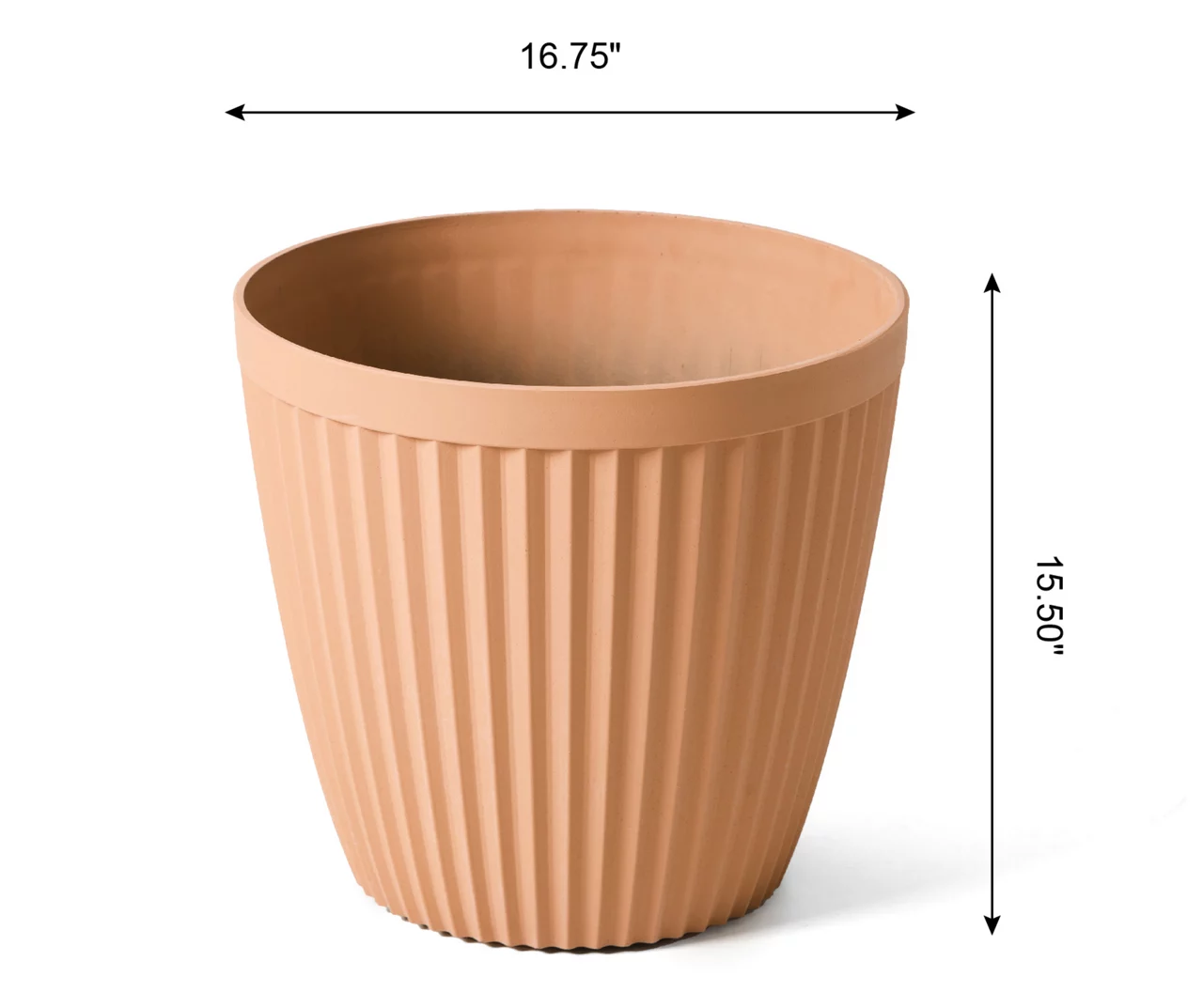 Glitzhome 15.5" Fluted Plastic Planters, 2-Pack 8 Glitzhome 15.5" Fluted Plastic Planters, 2-Pack - Image 6