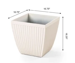 Glitzhome 16.25" Fluted Plastic Planters, 2-Pack -Outdoor Decor Sales 810565986 5