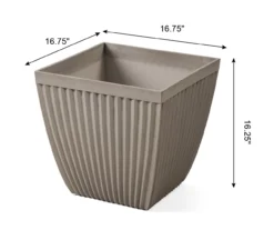 Glitzhome 16.25" Fluted Plastic Planters, 2-Pack -Outdoor Decor Sales 810565987 5