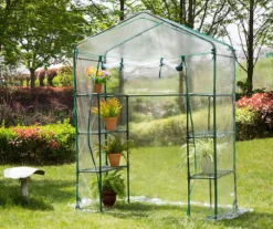 76.75" PVC & Metal 6-Shelf Walk-In Greenhouse