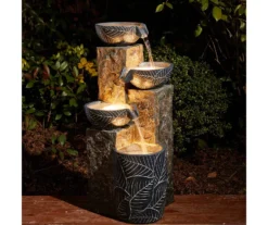 Leaf Bowl LED 4-Tier Resin Fountain -Outdoor Decor Sales 810566008 5