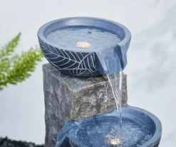 Leaf Bowl LED 4-Tier Resin Fountain -Outdoor Decor Sales 810566008 6