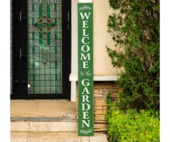 "Welcome To The Garden" Green Porch Sign -Outdoor Decor Sales 810566394 3