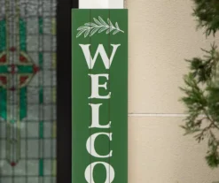 "Welcome To The Garden" Green Porch Sign -Outdoor Decor Sales 810566394 4