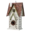 White Shingle Home Wood & Metal Birdhouse