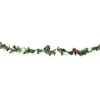 10.6' Frosted Berry & Holly Garland Light Set, 30-Lights -Outdoor Decor Sales 810567441 1
