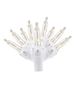 Cool White LED Mini Light Set With White Wire, 120-Lights