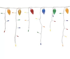 Multi-Color C9 & Mini Icicle Light Set With Green Wire, 100-Lights