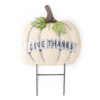 28.75" Give Thanks Pumpkin Metal Yard Stake -Outdoor Decor Sales 810568938
